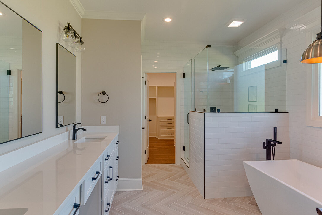 Vanity and mirror in a Murfreesboro, TN bathroom remodel